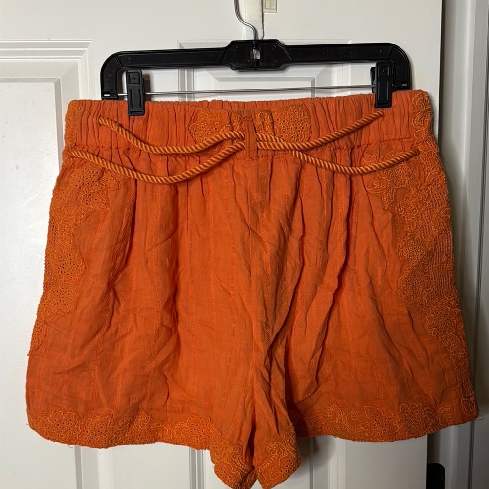 Free People Orange Shorts with Belt - Picture 3 of 4